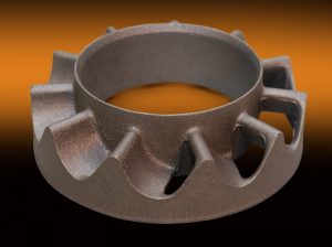 High hardness alloyed iron casting for specialty industrial application.