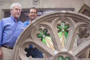 Charlie Foust, president of Clarksville Foundry, worked with Nashville stained-glass artisan Dennis Harmon to create three rosette windows built of cast aluminum frames and stained-glass insets. (Photo: BLF Marketing)